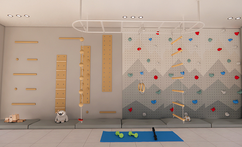 Modern Rock Climbing Wall Indoor Recreation Facilities 3d model