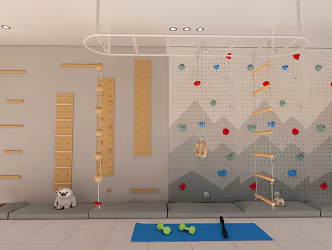 Modern Rock Climbing Wall Indoor Recreation Facilities 3d model