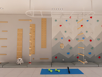 Modern Rock Climbing Wall Indoor Recreation Facilities 3d model