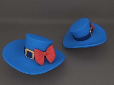 Hat cartoon Q version of the bow cute 3d model