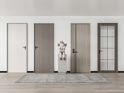 Modern swing door single door wooden door model