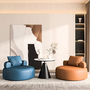 Modern Casual Sofa Combination Lazy Sofa Tatami Internet Popular Balcony Round Sofa Small Apartment Reclining Single Seat 3d model