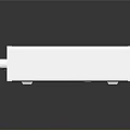 Modern White Electronic Device With Yellow Front Panel And Multiple Control Knobs Design