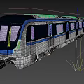 Modern Blue And White Metro Train With Sleek Design And Large Front Windows