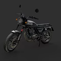 Vintage Black And Silver Motorcycle With Round Headlight And Spoked Wheels