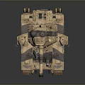Modern Military Tank With Desert Camouflage Armor And Detailed Cannon Turret