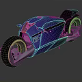 Purple Futuristic Motorcycle Sleek Modern Design With Black Seat And Large Wheels