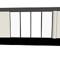 Modern Interior Glass Room Divider With Frosted Clear And Ribbed Glass Panels