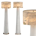 Modern Floor Lamps With Textured Shade White Pole And Gold Accents Home Decor