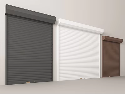 Black White and Brown Roller Shutters Exterior Design for Home or Commercial Use 3d model