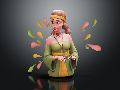 Modern game character cartoon girl cartoon character cartoon girl character model