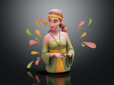 Modern game character cartoon girl cartoon character cartoon girl character 3d model