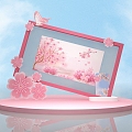 Pin-in point dp point cherry blossom punch-in photo 3d model