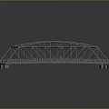 Detailed Architectural Steel Arch Bridge With Frame Structure And Deck Design