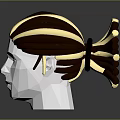 Game Movie Character 3D Head Models With Three Distinct Hairstyle Designs