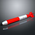 Red Silver Rocket Model Design For Space Exploration And Aerospace Projects 3d model