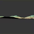 3D Colored Terrain Model With Rolling Hills Green And Brown Landscapes