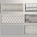 Various Textured Decorative Wall Panels With Quilted Leather And Striped Designs 3d model