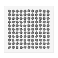 Geometric Art Installation With Black And Gray Cubes On White Square Board