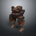 Mechanical Frog 3D Model Featuring Rusty Metal Robotic Structure And Biological Form
