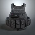 Gray Tactical Vest With Multiple Pockets Adjustable Straps And Durable Material For Outdoor Use 3d model