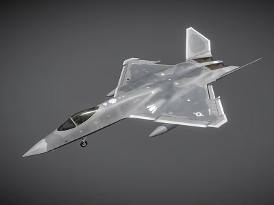Advanced Stealth Military Fighter Jet Weapon System With Gray Aerodynamic Body And Combat Capabilities 3d model