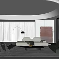 Modern Guest Restaurant Large Flat Floor Guest Restaurant No Main Lamp Guest Restaurant Sofa Coffee Table Combination Module Combination Sofa Cross Hall Guest Restaurant 3d model