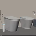 Modern Smart Toilet Design With Bidet Function Toilet Brush And Tissue Holder