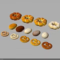 Assorted Fresh Breads and Pastries Including Donuts Pretzels and Rolls with Various Shapes