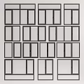 Various Window Designs With Different Sizes And Frame Styles On 3d model