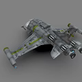Silver Fighter Jet 3D Model With Yellow Stripes And Detailed Cockpit