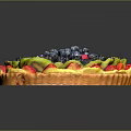 Fresh Fruit Tart with Buttery Crust Blueberries Blackberries Kiwis and Strawberries