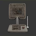 Vintage Electronic Device With Rusty Worn Screen Control Panel And Antenna Base