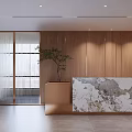 Public Office Area Office Front Desk 3d model