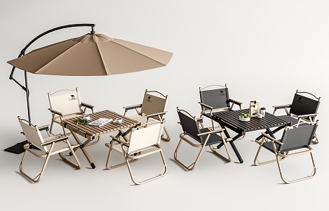 Modern Outdoor Table and Chair Outdoor Table and Chair Combination Camping Table and Chair Folding Table and Chair 3d model