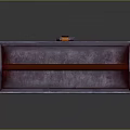 Decorative Storage Box With Red Handle Purple Frame And Orange Wooden Stone Textured Panels