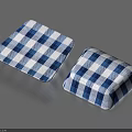 Blue And White Checkered Square Fabric Coasters For Practical Household Use 3d model