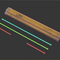 Yellow Decorative Curtain Rod With Silver Ends And Metal Support Rods For Furniture