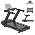Modern Treadmill For Home Fitness With Tablet And Various Angles