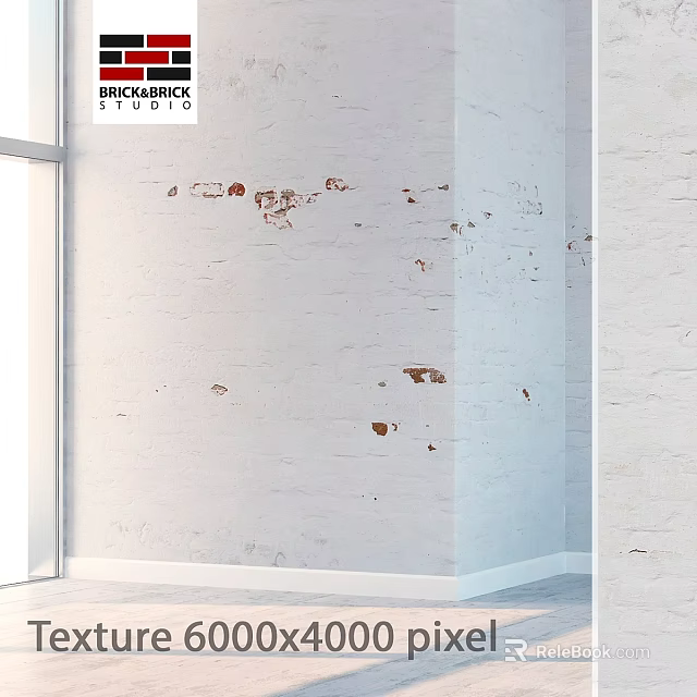 Building Components Of White Brick Wall With Exposed Structural Elements And Interior Design 3d model