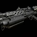 Modern Black Tactical Weapon Featuring Perforated Metal Body And Detachable Magazine