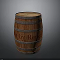 Vintage Wooden Barrel With Metal Strips And Rengel Engraved Text Design