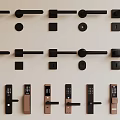 Various Stylish Door Handles In Black Brown With Smart Keypad Designs