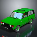 Green Vintage SUV With Square Body Design Sunroof And Classic Wheels