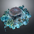 Vibrant Underwater Coral Reef Scenery With Colorful Corals And Blue Green Hues