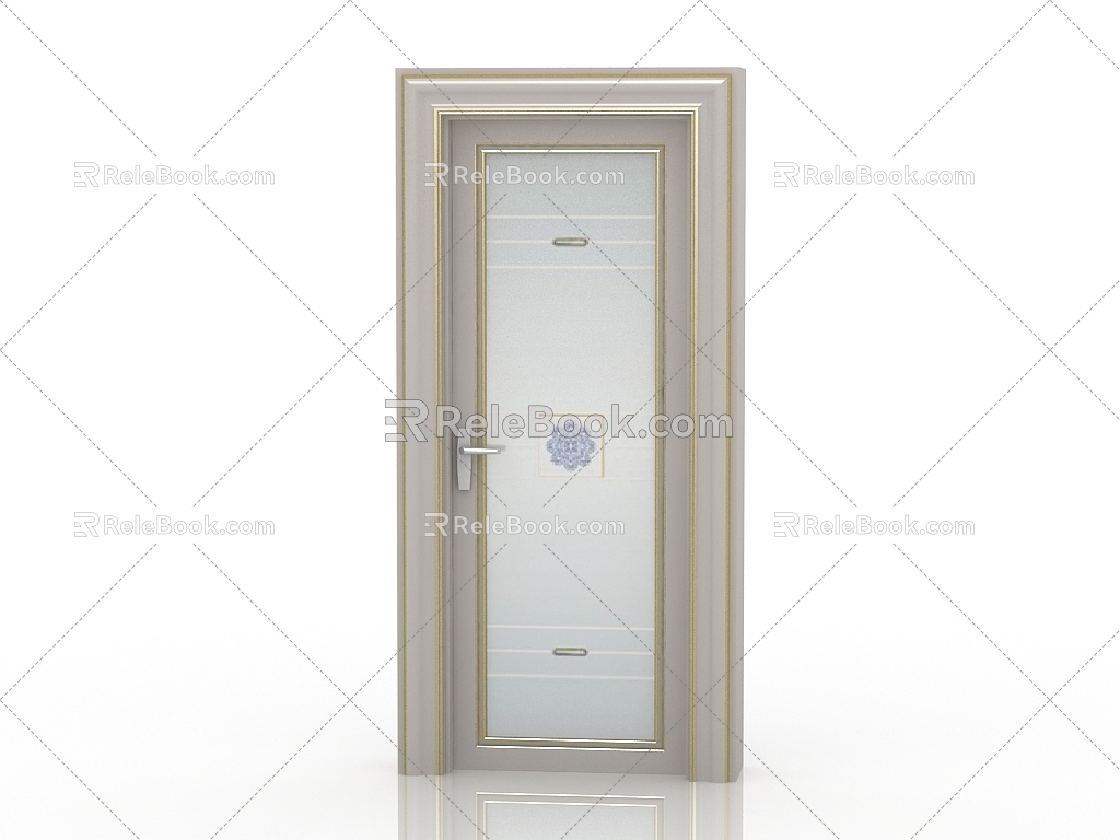 Jianou solid wood door interior door door 3d model