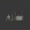 Industrial Facility 3D Model Featuring Tanks Towers Pipes And Stairs