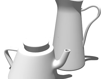 Modern White Daily Use Appliances With Teapot And Water Jug 3d model