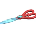 Multifunctional Household Sharp Scissors With Red Handle And Blue Blade