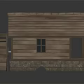 Rustic Wooden Cabin With Sloped Shingle Roof Stone Base And Water Wheel